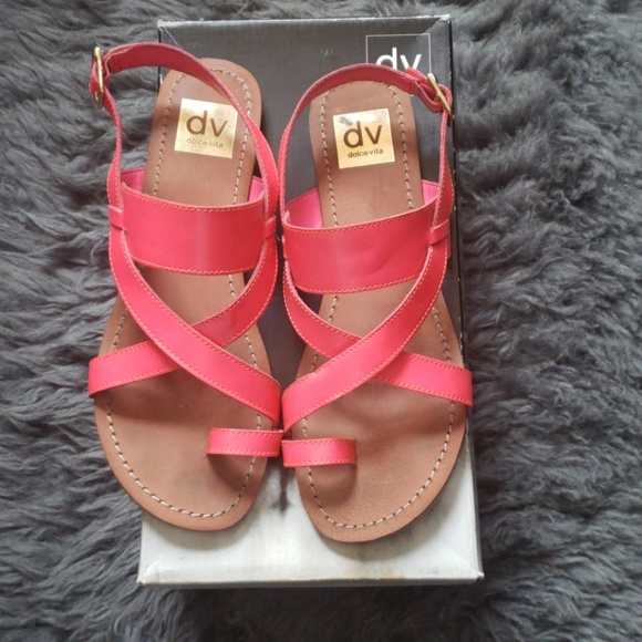 Dolce Vita Pansey Pink Leather Sandals - Picture 2 of 8